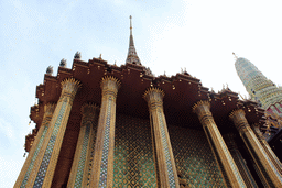 The Phra Mondop hall and the Prasat Phra Dhepbidorn hall at the Temple of the Emerald Buddha at the Grand Palace