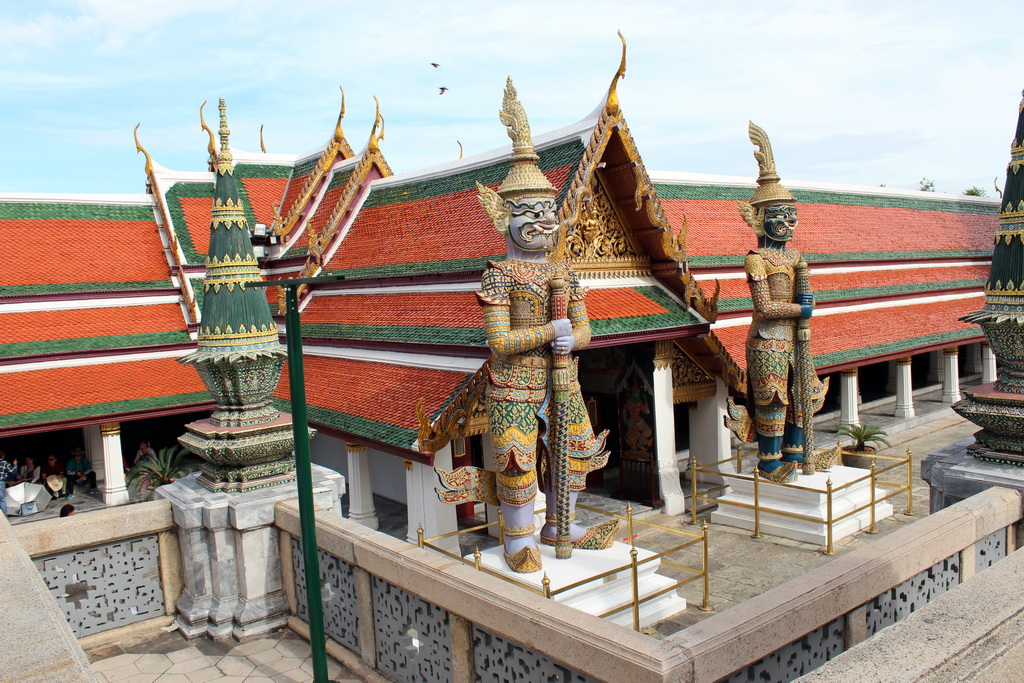 Yaksha statues at the south side of the Temple of the Emerald Buddha at the Grand Palace