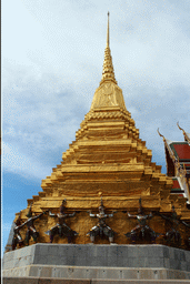 Stupa at the southeast side of the Prasat Phra Dhepbidorn hall at the Temple of the Emerald Buddha at the Grand Palace