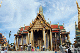 East side of the Prasat Phra Dhepbidorn hall at the Temple of the Emerald Buddha at the Grand Palace