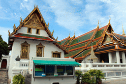 The Ho Sastrakhom hall and the northeast side of the Amarindra Winitchai hall at the Grand Palace