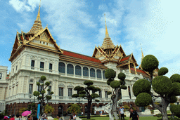 Left front of the Chakri Maha Prasat hall at the Grand Palace