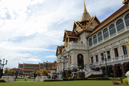 Front of the Chakri Maha Prasat hall and the Dusit Maha Prasat hall at the Grand Palace