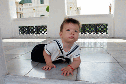 Max at a gallery in front of the Dusit Maha Prasat hall at the Grand Palace