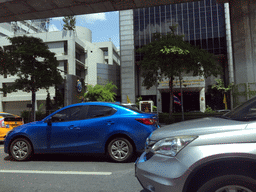 Front of the Anti-Money Laundering Office at Phayathai Road, viewed from the taxi