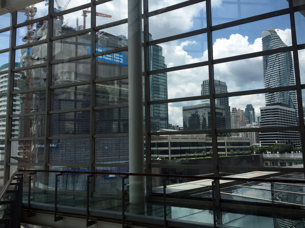 Skyscrapers in the city center, viewed from the Nara Thau Cuisine restaurant at the Central World shopping mall