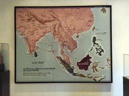 Map of the routes by which Indian culture reached South East Asia, at the Asian Art room at the Ground Floor of the Maha Surasinghanat Building at the Bangkok National Museum