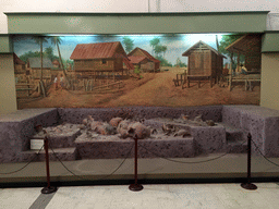 Model and painting of the Ban Chiang Excavation Site, at the Prehistory room at the First Floor of the Maha Surasinghanat Building at the Bangkok National Museum