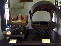 Sedan chairs at the Royal Transportations room of the Prince Residential Complex at the Bangkok National Museum