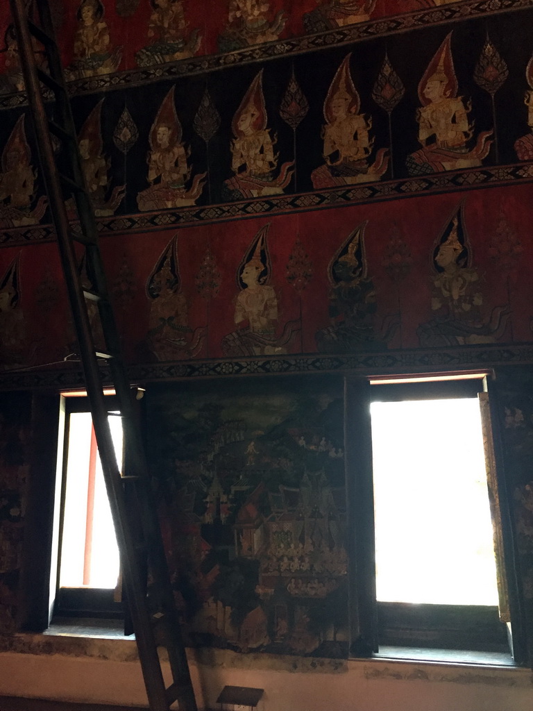 Windows and mural paintings at the Buddhaisawan Chapel at the Bangkok National Museum