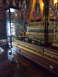 Max on the floor at the back side of the Main Altar of the Buddhaisawan Chapel at the Bangkok National Museum