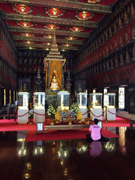 Main Altar with the Phra Sihing Buddha statue and the Buddha Relics at the Buddhaisawan Chapel at the Bangkok National Museum