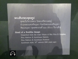 Explanation on the Head of a Buddha Image at the Siwamokhaphiman Hall at the Bangkok National Museum