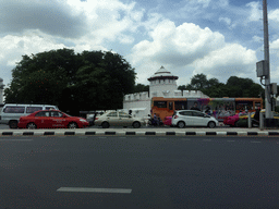 Mahakan Fort at Maha Chai Road, viewed from the taxi