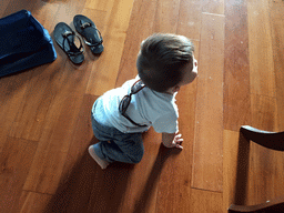 Max on the floor of our living room at the Grande Centre Point Hotel Ratchadamri Bangkok