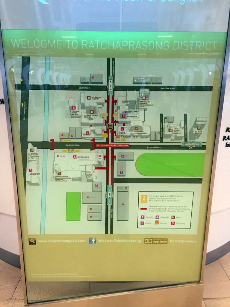 Map of Ratchaprasong District, at the skywalk