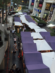 Market stalls at Phloen Chit Road, viewed from the skywalk