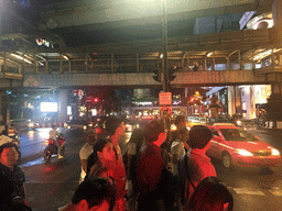 Skywalk over Ratchaprasong Junction, by night