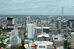 Skyscrapers in the city center and the Wat Saket temple, viewed from our room at the Grande Centre Point Hotel Ratchadamri Bangkok