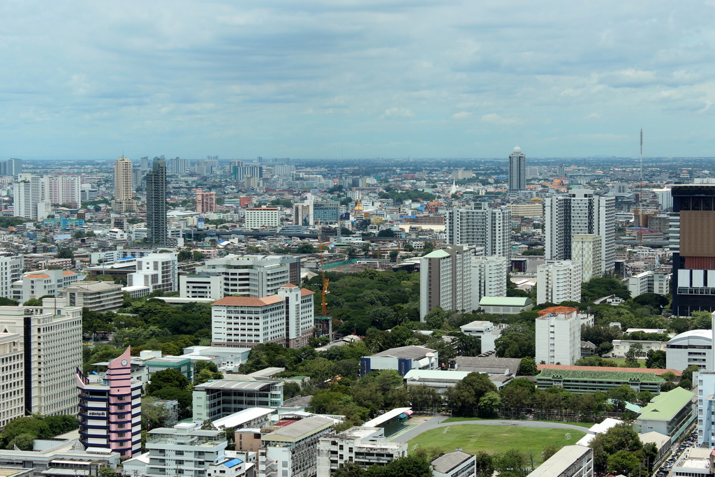 The Bangkok River Park Condominium and other skyscrapers in the city center, viewed from our room at the Grande Centre Point Hotel Ratchadamri Bangkok