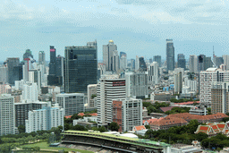 The Royal Bangkok Sports Club golf course, Chulalongkorn University, the State Tower and other skyscrapers in the city center, viewed from our room at the Grande Centre Point Hotel Ratchadamri Bangkok