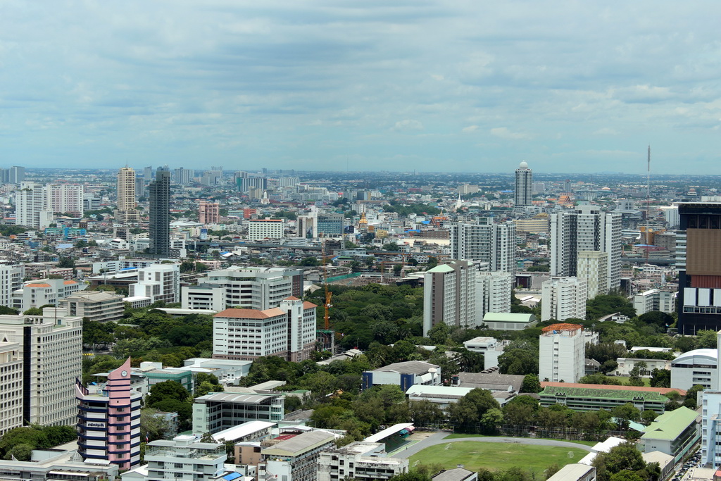 The Bangkok River Park Condominium and other skyscrapers in the city center, viewed from our room at the Grande Centre Point Hotel Ratchadamri Bangkok