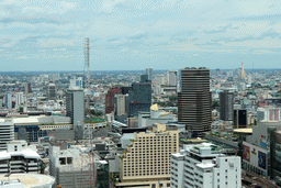 The Siam Paragon shopping mall, the United Nations ESCAP building and skyscrapers in the Central Business District, viewed from our room at the Grande Centre Point Hotel Ratchadamri Bangkok