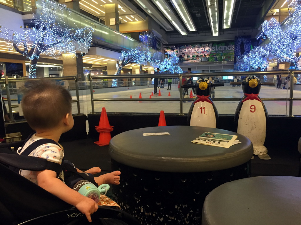 Max in front of the ice rink at the Central World shopping mall