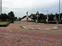 The King Rama VI Monument at the southwest side of Lumpini Park, viewed from the taxi