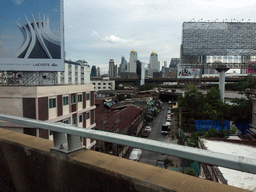 Skyscrapers in the city center, viewed from the taxi on the Sirat Expressway