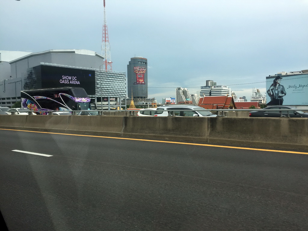 The Sirat Expressway and the SHOW DC shopping mall, viewed from the taxi