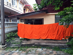 Clothes of Buddhist monks on a clothes line at the Wat Sangkha Racha temple complex