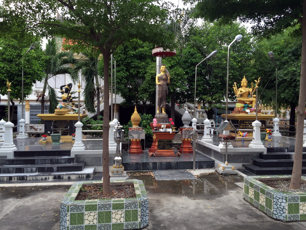 Altars with statues at the Wat Sangkha Racha temple complex