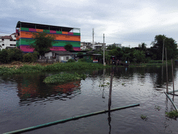 Buildings at the Prawet Burirom river, viewed from the Wat Sangkha Racha temple complex