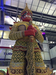 Statue of Suriyaphob at the Departures Hall of Bangkok Suvarnabhumi Airport