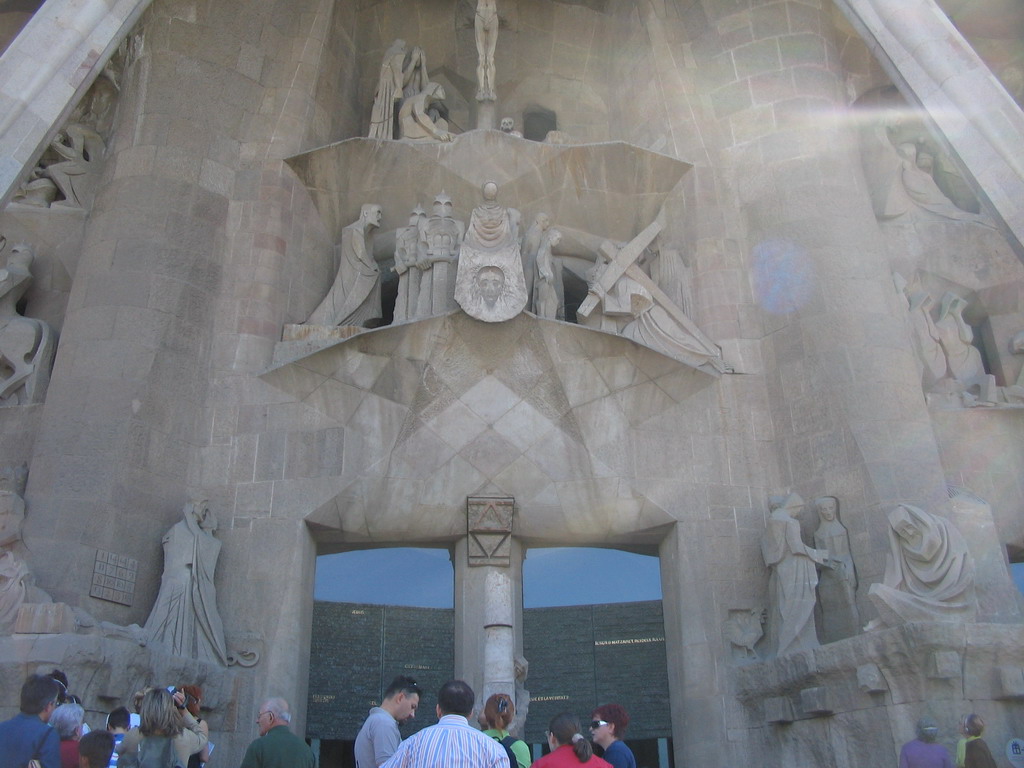 Entrance to the Sagrada Família church, with the Passion Facade