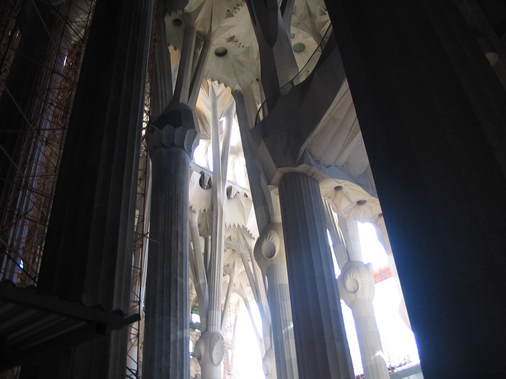 Nave of the Sagrada Família church, under construction