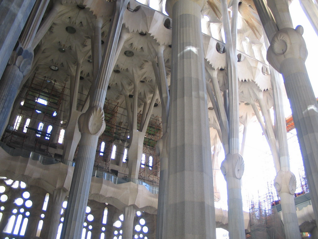 Nave of the Sagrada Família church, under construction