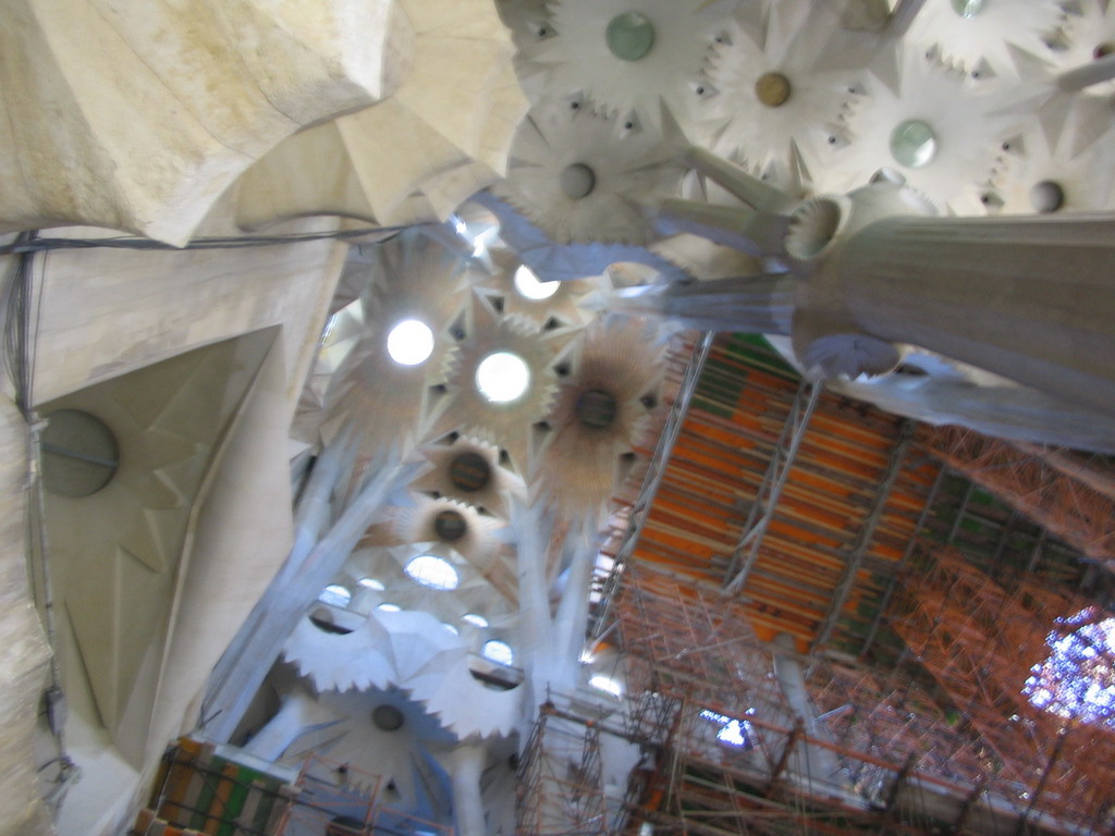 Nave of the Sagrada Família church, under construction