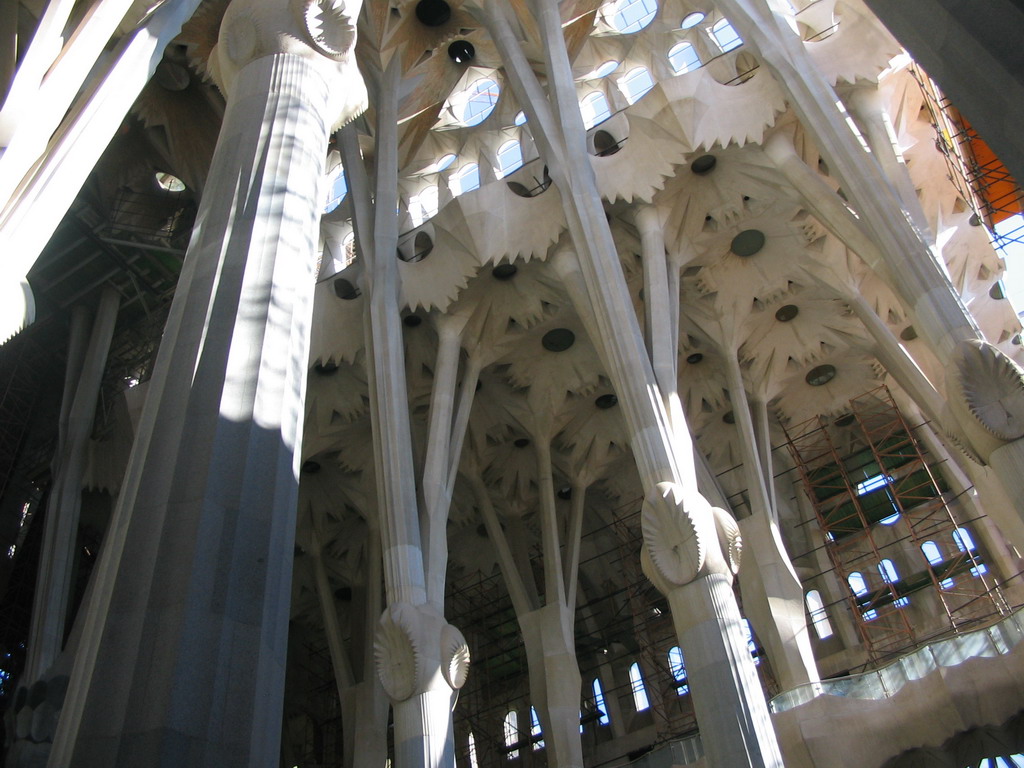 Nave of the Sagrada Família church, under construction