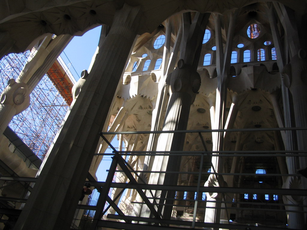 Nave of the Sagrada Família church, under construction