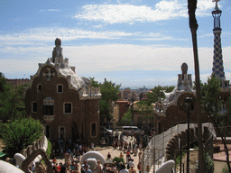 Entrance building at Park Güell, viewed from the entrance staircase