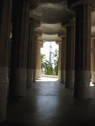 Gallery and the tower of the entrance building at Park Güell