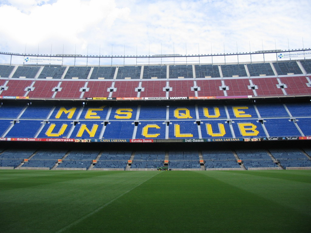 Inside the Camp Nou stadium