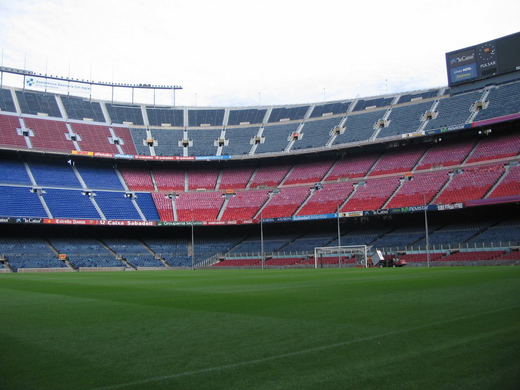 Inside the Camp Nou stadium