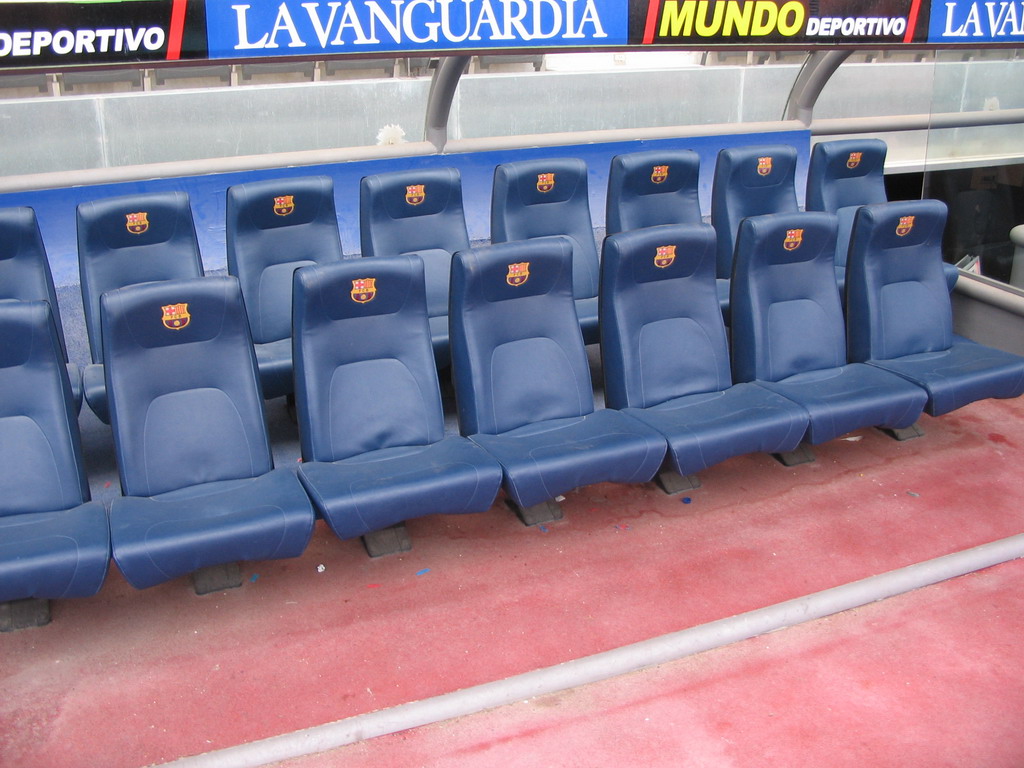 Dugout in the Camp Nou stadium