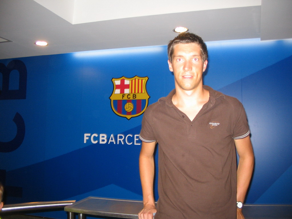 Tim in the press area of the Camp Nou stadium