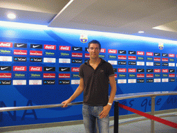 Tim in the press area of the Camp Nou stadium