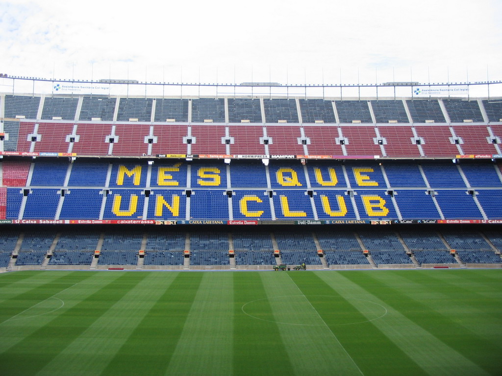 Inside the Camp Nou stadium