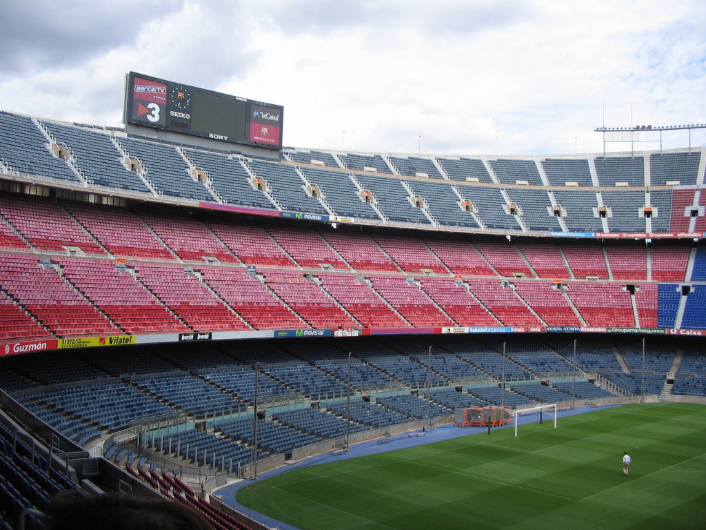 Inside the Camp Nou stadium